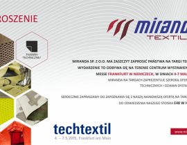 Nowoczesne tekstylia techniczne i włókniny na targach Techtextil